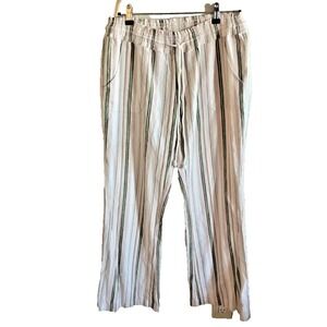 Roxy Cream Jumpsuit with Green and Black Stripes